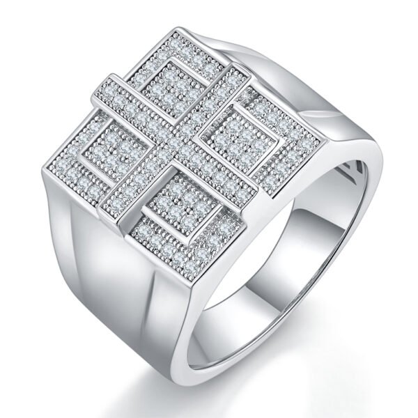 Moissanite Titan Grid Ring - Image 5