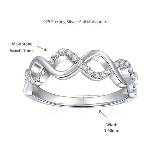 Moissanite cross thread ring - Image 4