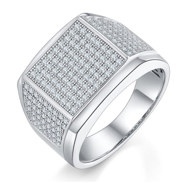 Moissanite Round Cut  Micro Pave Ring - Image 5
