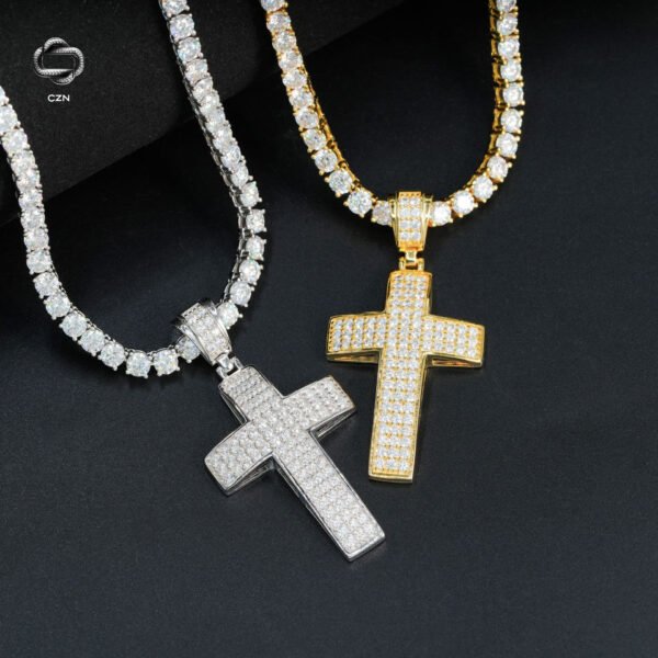 Moissanite Cross Pendant - Image 2