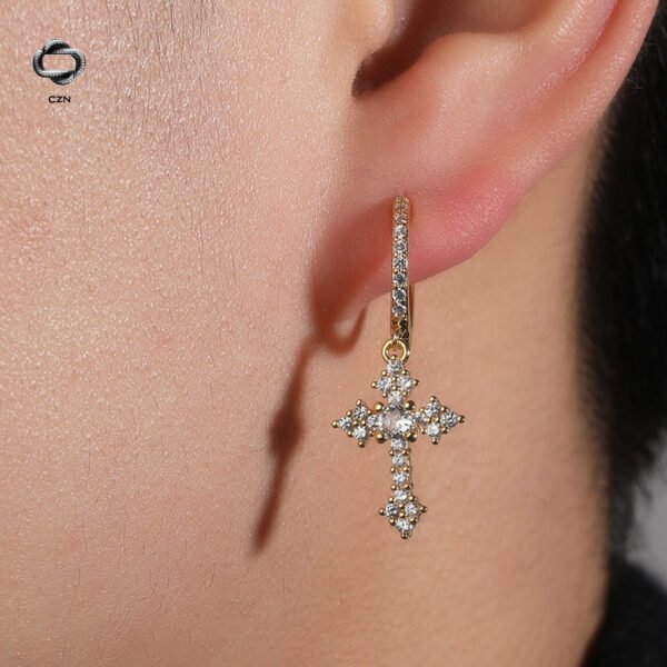 Iced Cross Earrings - Image 6