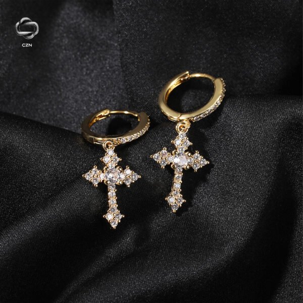 Iced Cross Earrings