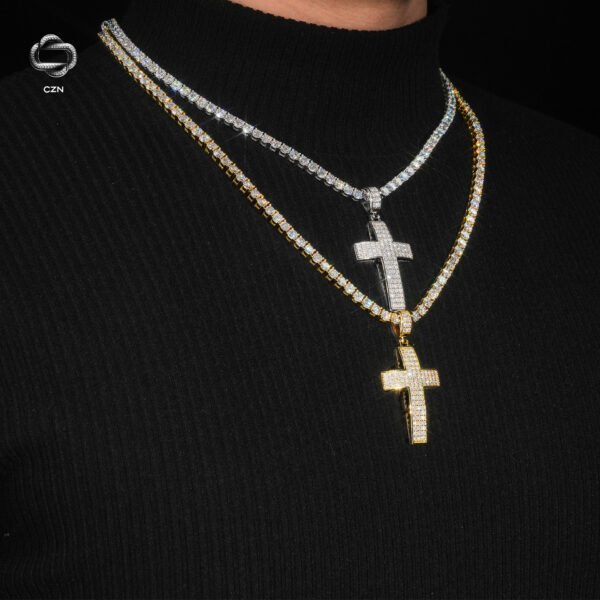Moissanite Cross Pendant - Image 4