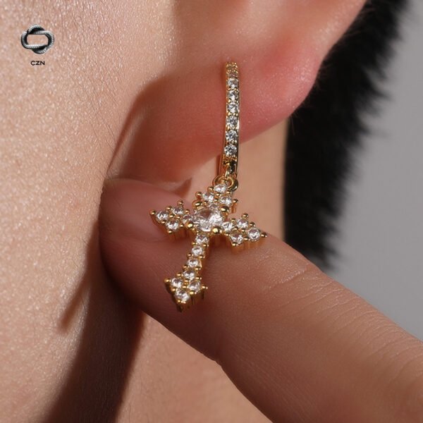 Iced Cross Earrings - Image 5