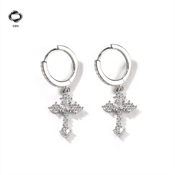 Iced Cross Earrings - Image 4