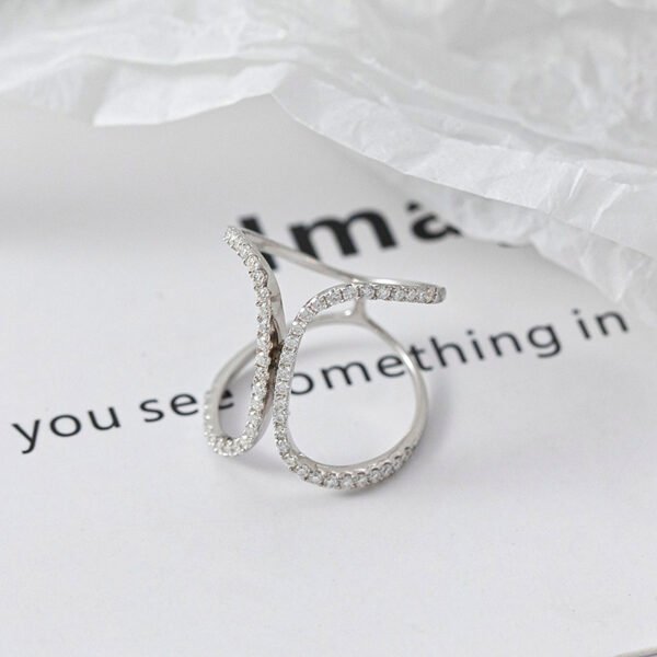 Double C Curve D Color Moissanite Ring - Image 3