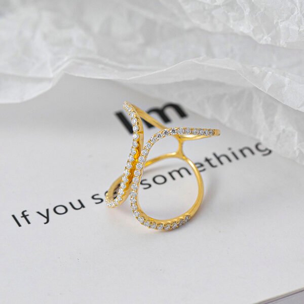 Double C Curve D Color Moissanite Ring - Image 2