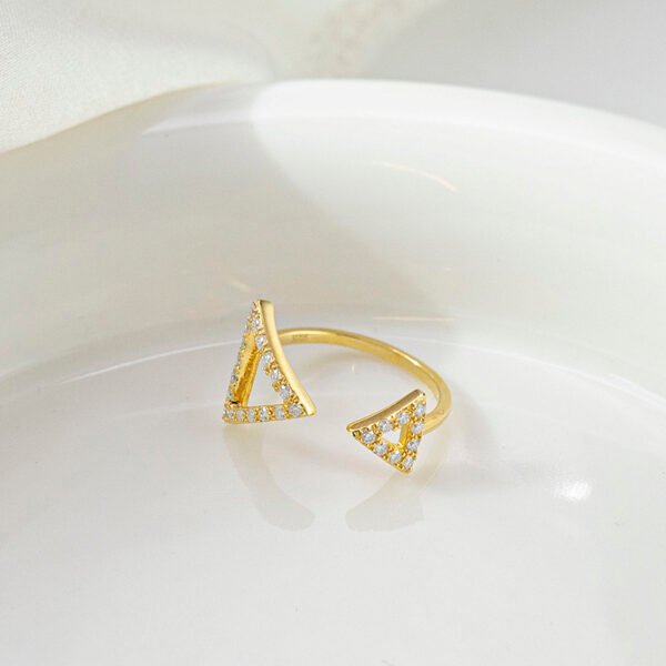 Triangle asymmetrical full moissanite open ring - Image 7