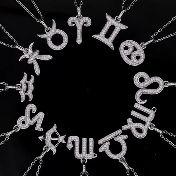 Moissanite Zodiac Signs Pendants