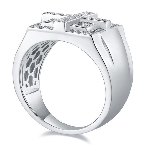 Moissanite Titan Grid Ring - Image 6