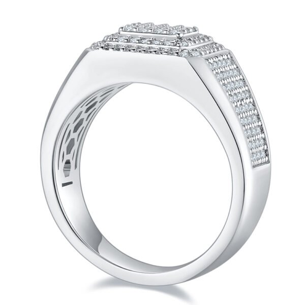 Moissanite Round Cut  Micro Pave Ring - Image 6
