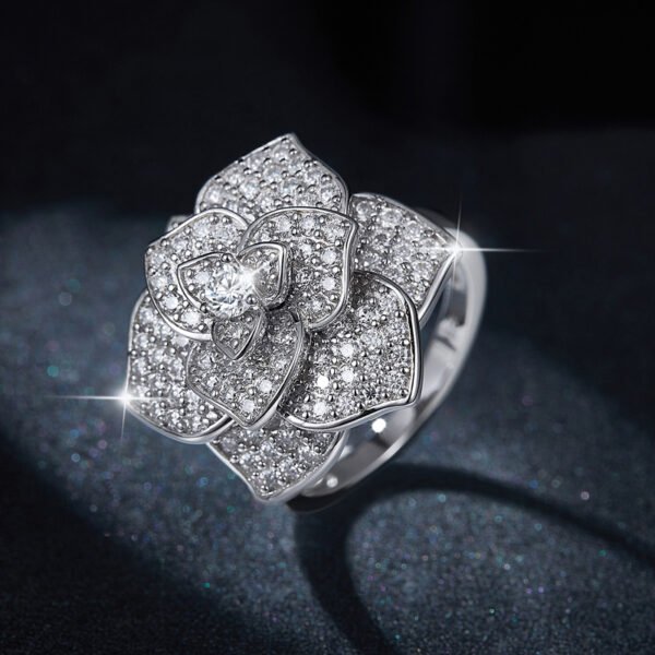 Camellias full moissanite ring - Image 2