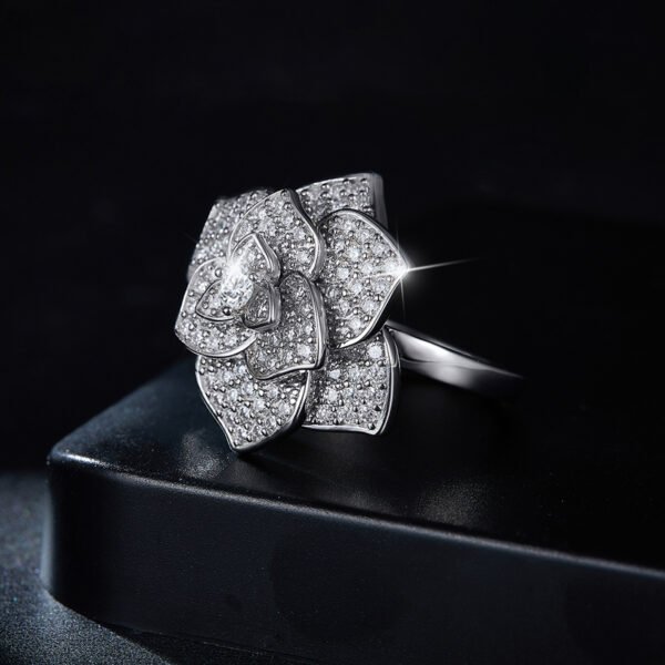 Camellias full moissanite ring - Image 3