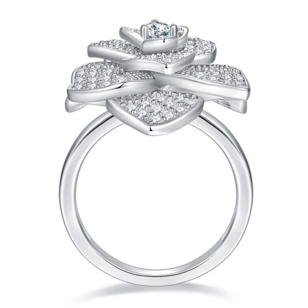 Camellias full moissanite ring - Image 4