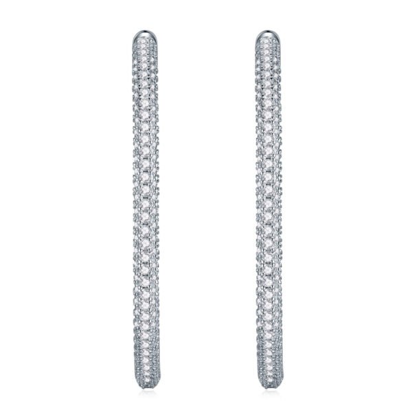 Moissanite Row Hoop Earrings - Image 6