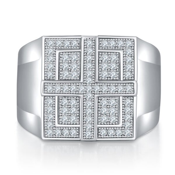 Moissanite Titan Grid Ring - Image 4