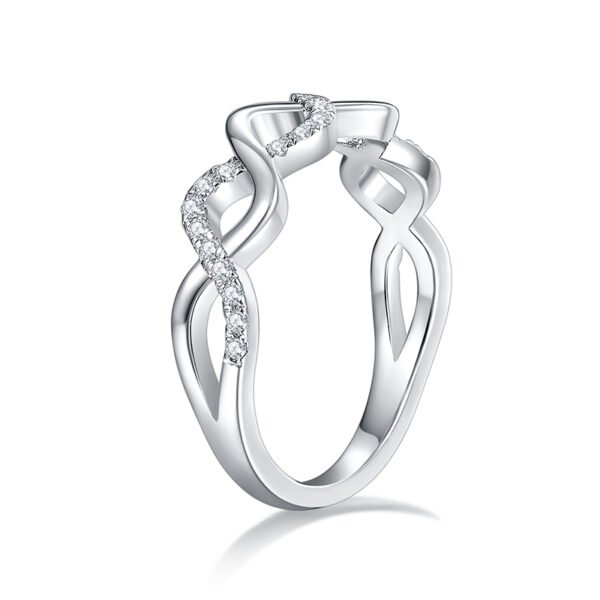 Moissanite cross thread ring - Image 3