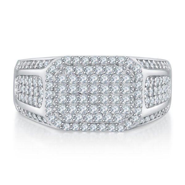 Moissanite Round Cut  Micro Pave Ring - Image 5