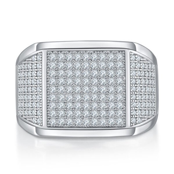 Moissanite Round Cut  Micro Pave Ring - Image 4