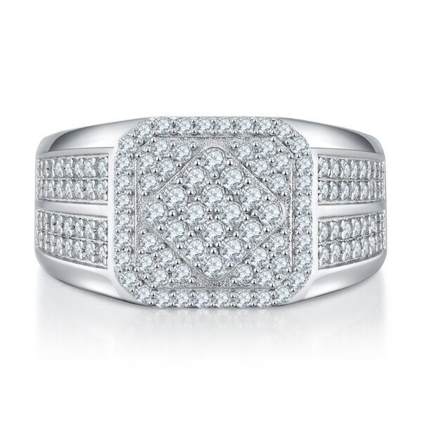 Moissanite Round Cut  Micro Pave Ring - Image 4