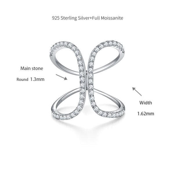 Double C Curve D Color Moissanite Ring - Image 6