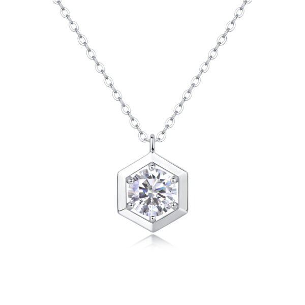 1CT Moissanite round cut pendant - Image 5