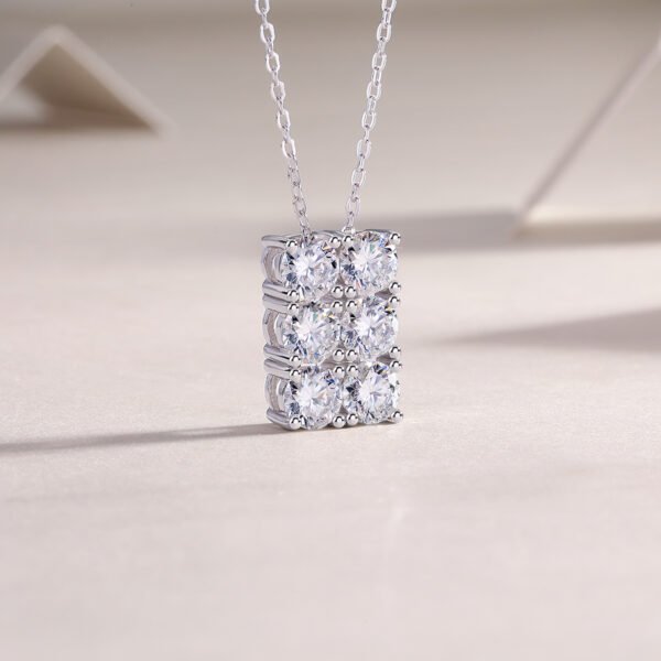 Moissanite Round Cut Micro Pave pendant - Image 2