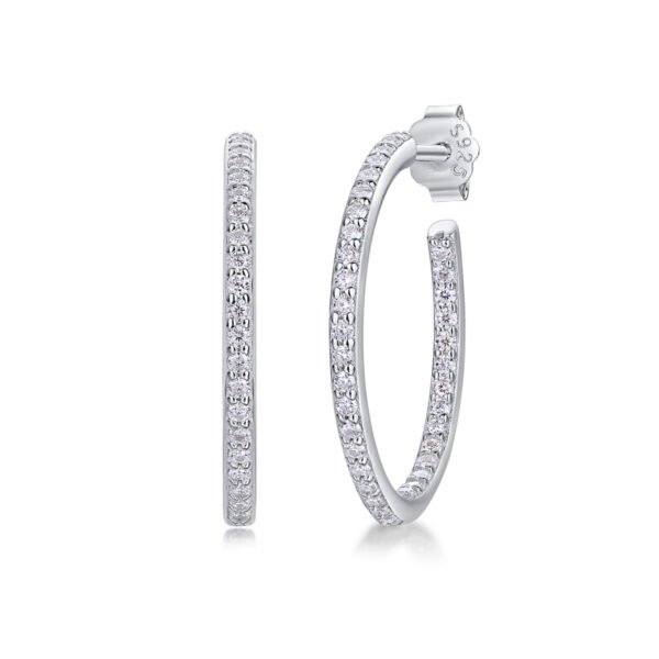 Moissanite hoop earrings - Image 5