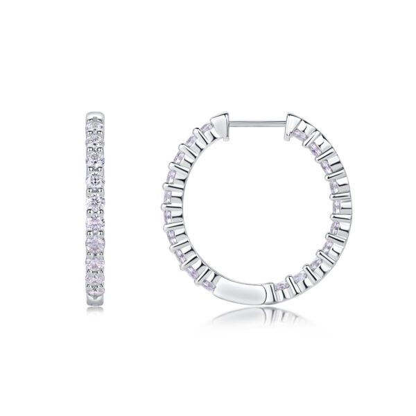 Moissanite Hoop Earrings - Image 5