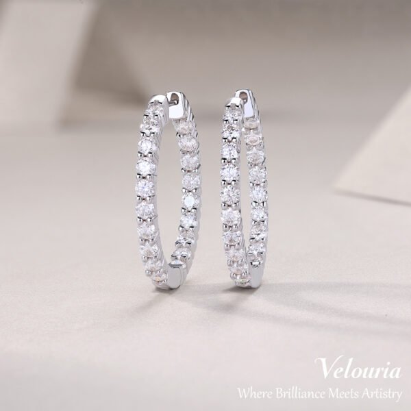 Moissanite Hoop Earrings - Image 2