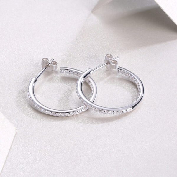 Moissanite hoop earrings - Image 2