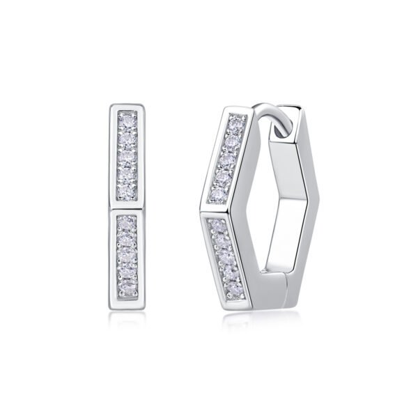 Moissanite hoop earrings - Image 5