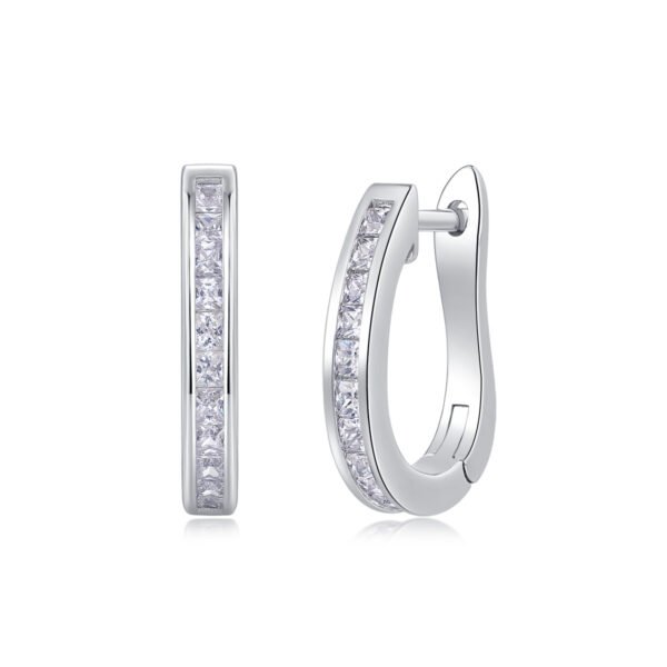Moissanite hoop earrings - Image 5