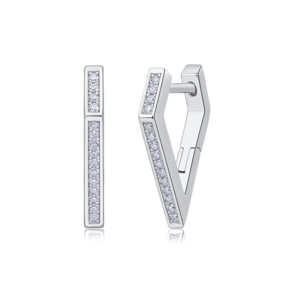 Moissanite hoop earrings - Image 5