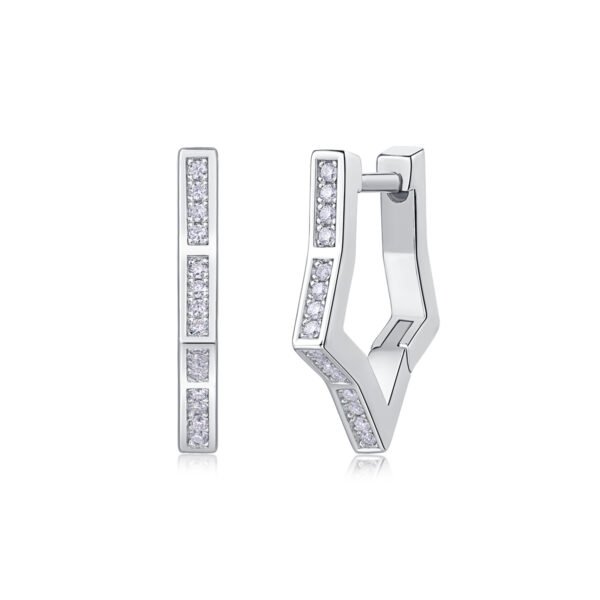 Moissanite hoop earrings - Image 5
