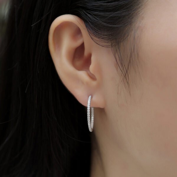 Moissanite hoop earrings - Image 4