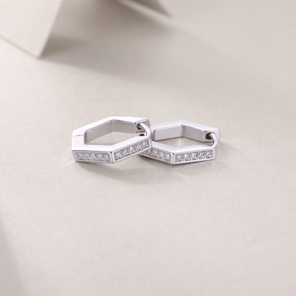 Moissanite hoop earrings - Image 2