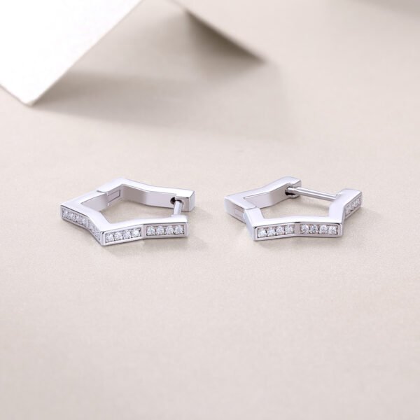 Moissanite hoop earrings - Image 2