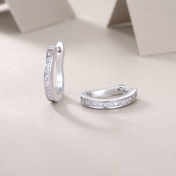 Moissanite hoop earrings - Image 2
