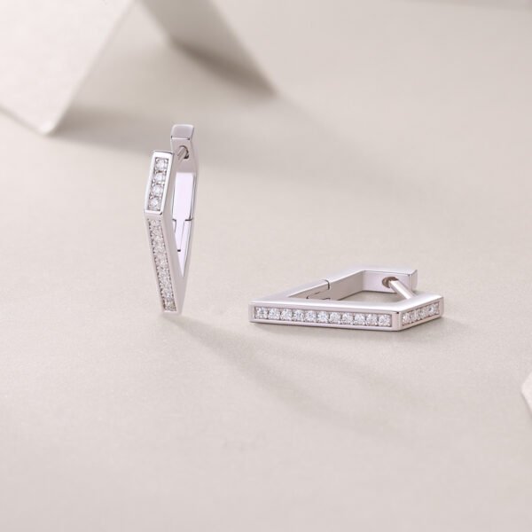 Moissanite hoop earrings - Image 2