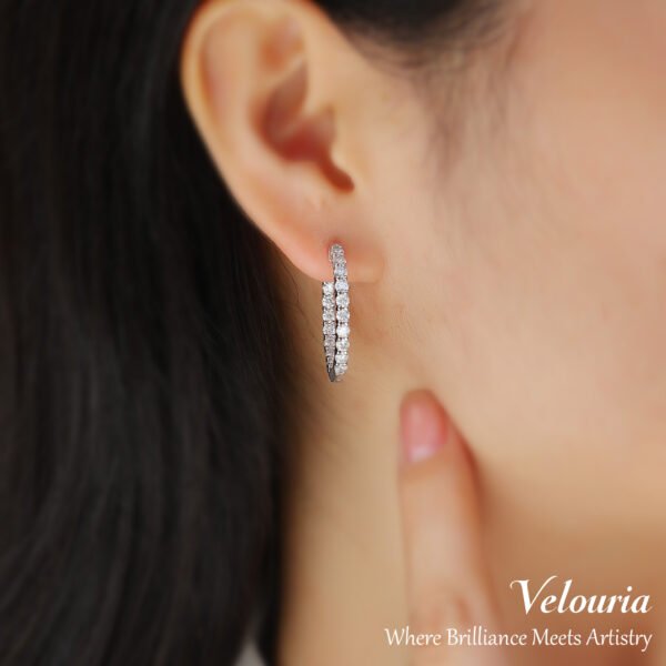 Moissanite Hoop Earrings - Image 3