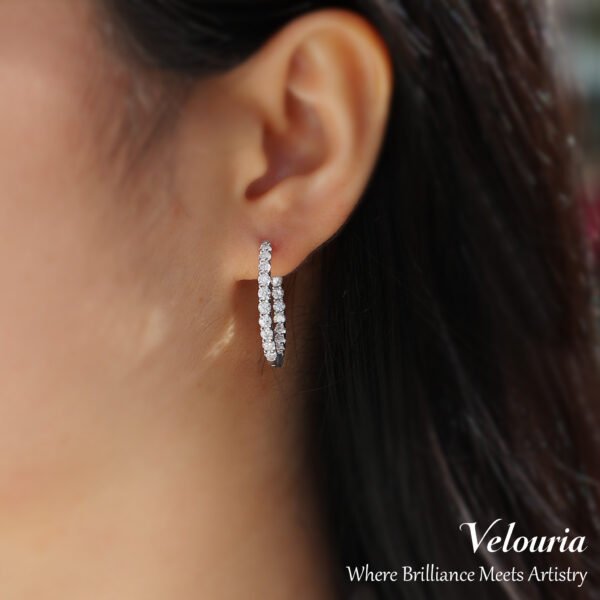 Moissanite Hoop Earrings - Image 4