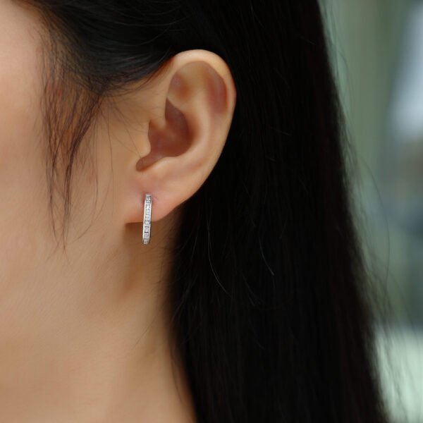 Moissanite hoop earrings - Image 4