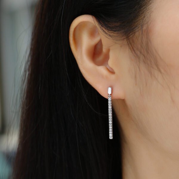 Moissanite drop earrings - Image 3