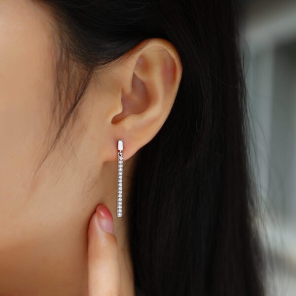 Moissanite drop earrings - Image 4