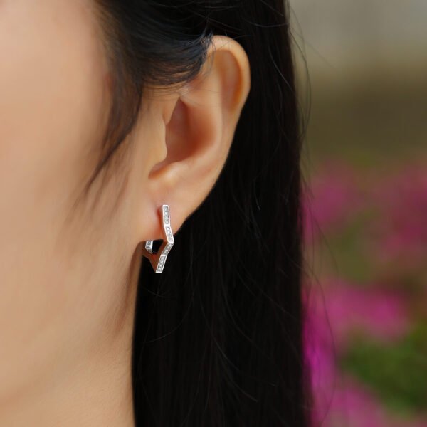 Moissanite hoop earrings - Image 3