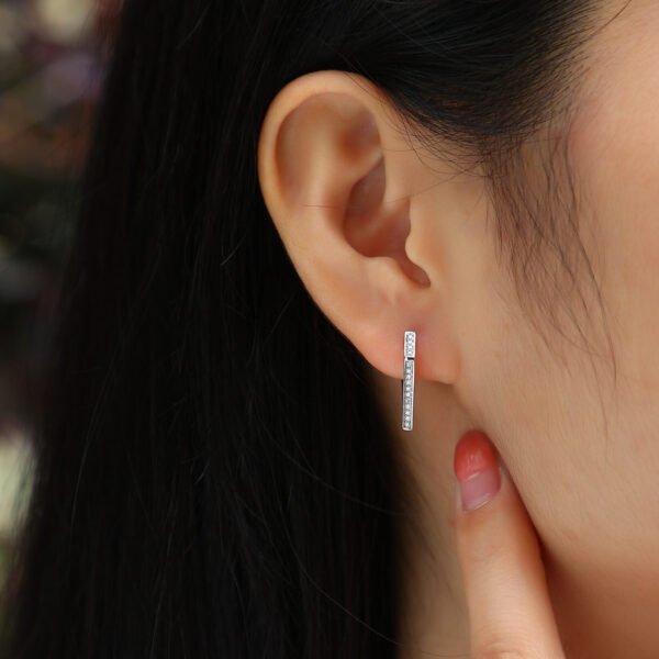 Moissanite hoop earrings - Image 4