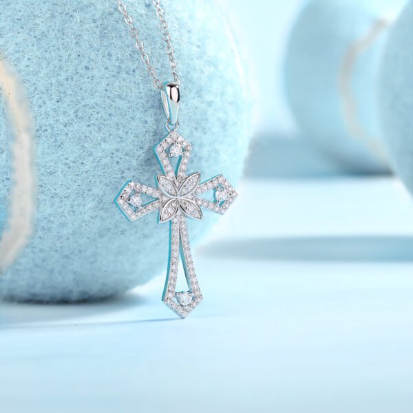 Moissanite Celestia cross pendant - Image 5