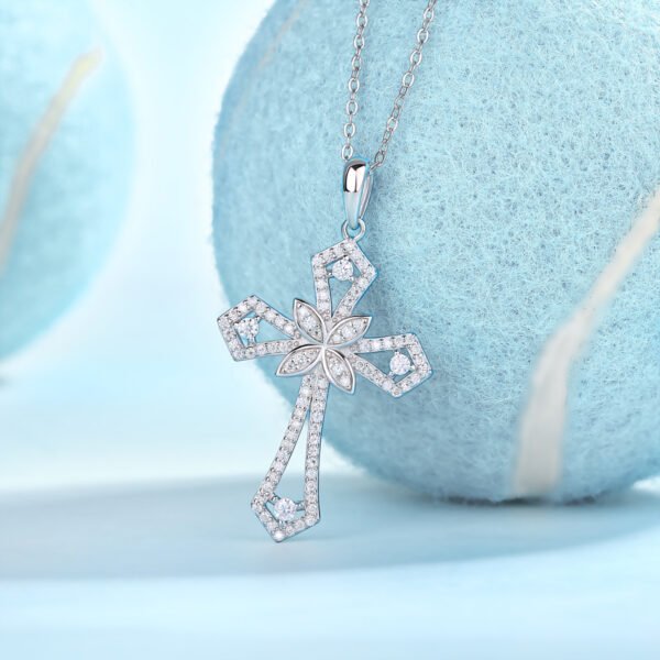 Moissanite Celestia cross pendant - Image 3