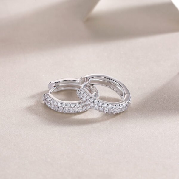 Moissanite circle hoop earrings - Image 2